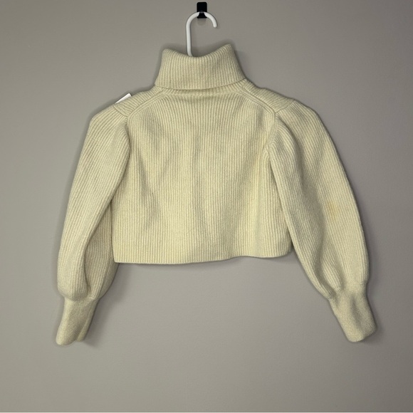 Wilfred Yellow Turtleneck Merino Wool Cropped Sweater - Picture 3 of 5